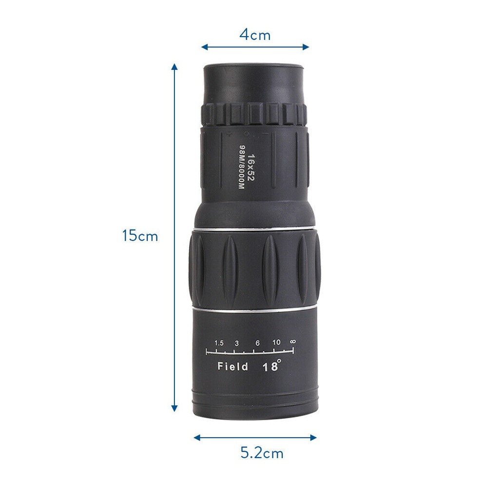 Monocular Telescope 16x52 - 98M-8000M High Power Dual Focus Optic Zoom