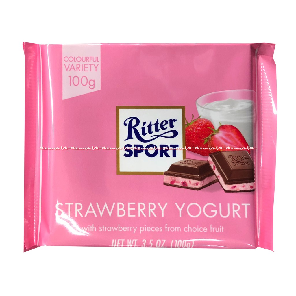 Ritter Sport Strawberry Yogurt 100gr Coklat Riter Stroberi