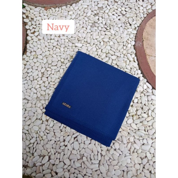 Segiempat Azara Nur Check Lc || Jilbab Square Potton || Segiempat Polos Murah Lc-Navy