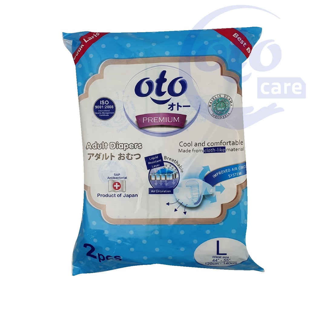 OTO Popok Dewasa PREMIUM ( Daya Serap Lebih Banyak ) Lem Perekat Adult Diapers M / L / XL isi 2 pcs