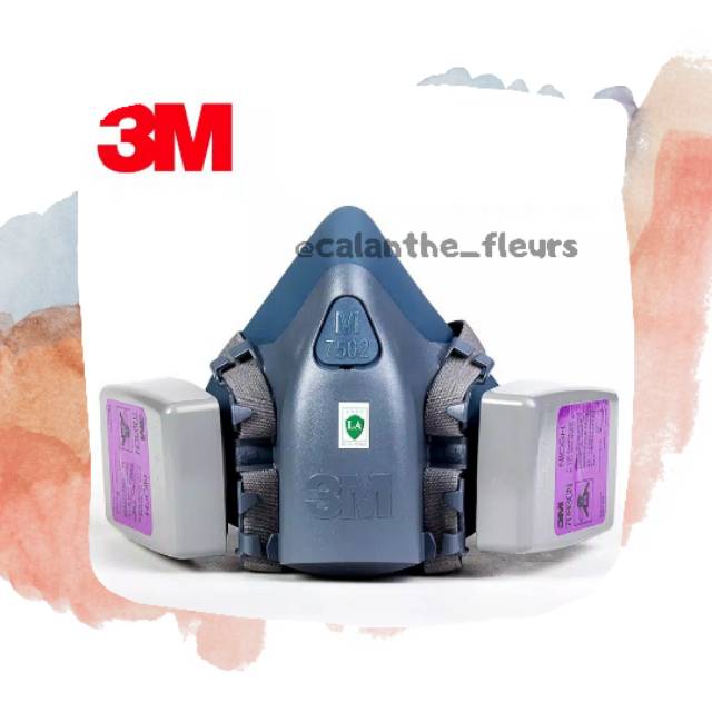 MASKER 3M 7502 HALF FACEPIECE RESPIRATOR + 3M 7093 NIOSH FILTER P100
