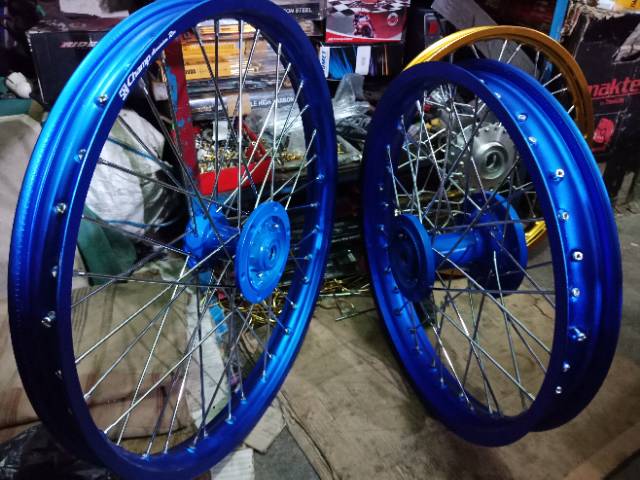 Velg Pelek KLX 150 dan DTracker 150 Ring 16 19 ring 18 21 Paketan Velg Tromol klx  jari jari sama piringan dan dirakit