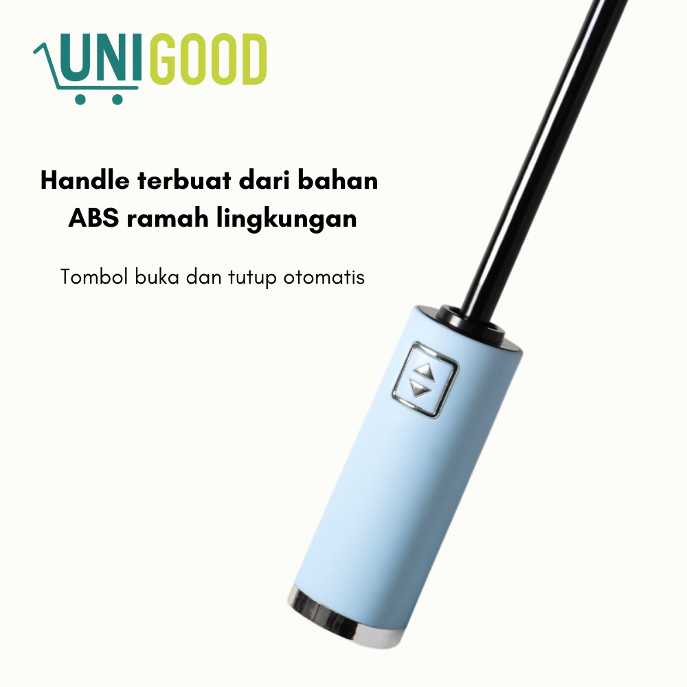 UNIGOOD - Payung Lipat Otomatis Buka Tutup Anti UV Dengan Sarung Lapis Tebal