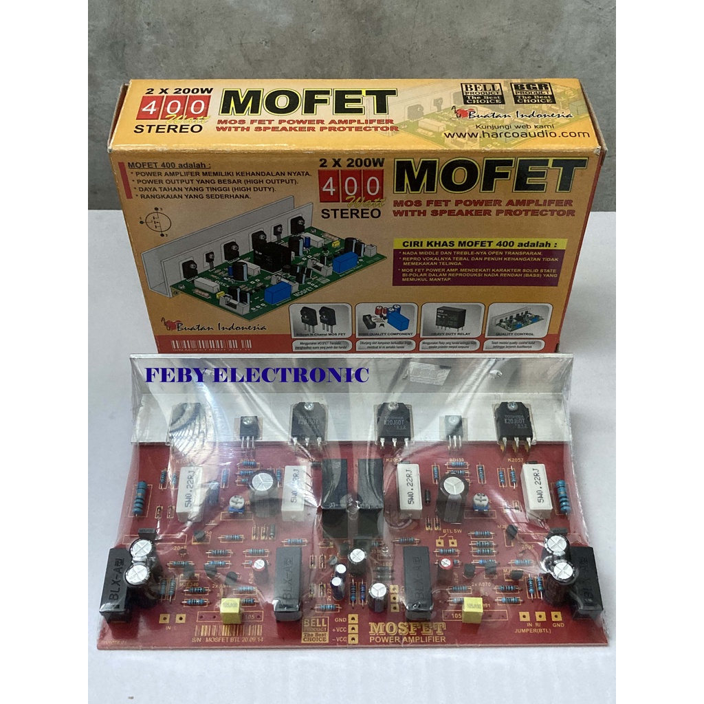 KIT AMPLIFIER MOFET 400W 200x2W AMPLI POWER AMPLIFIER STEREO BELL BGR