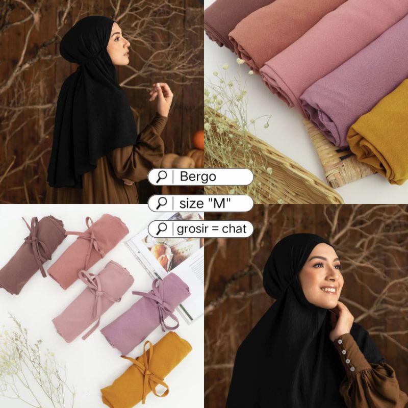 Jilbab instan bergo Maryam diamond / hijab Khimar bergo Maryam non pet