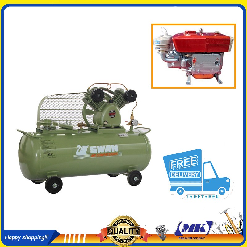 Swan Air Compressor Kompresor Angin Diesel 3HP 5HP