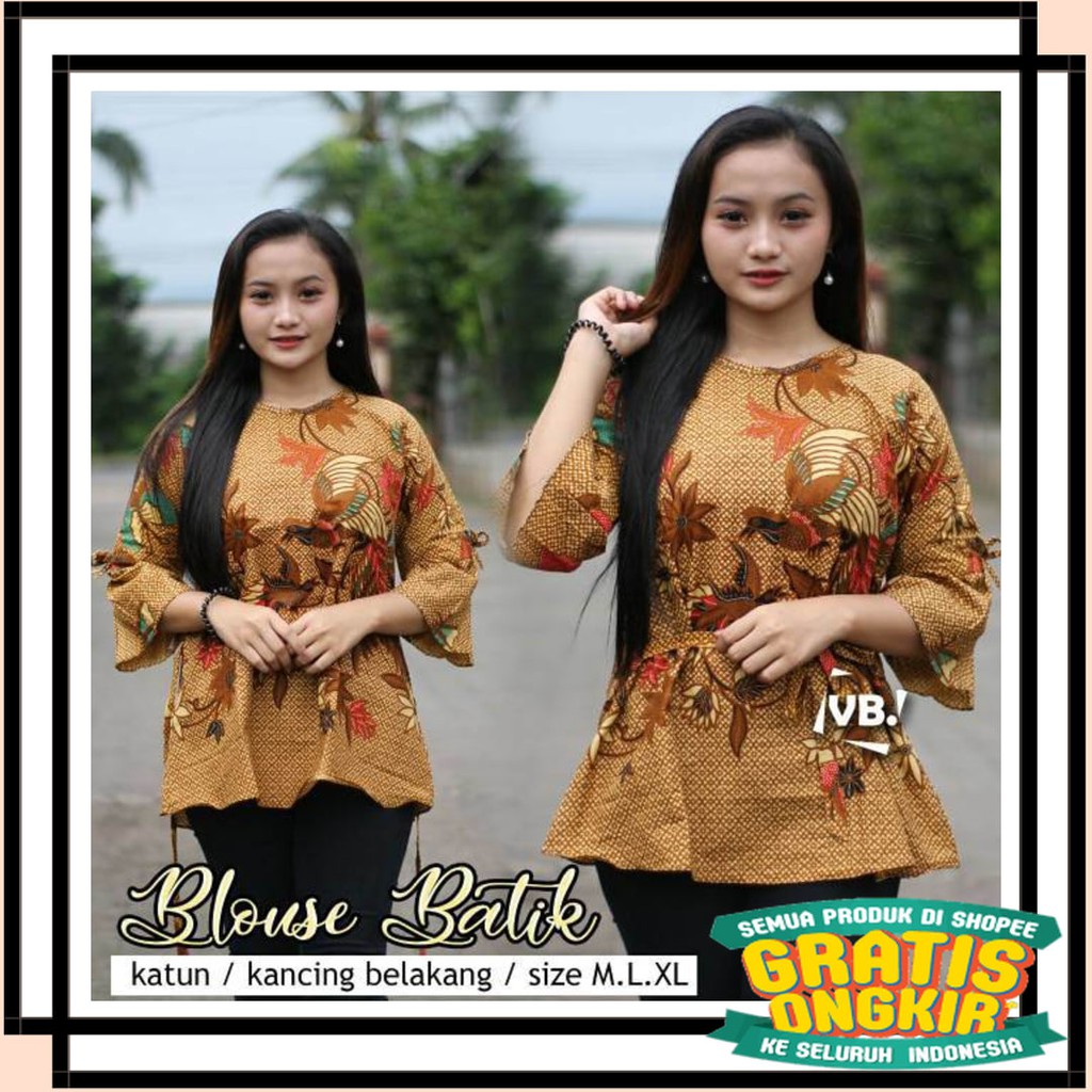 ASLI SEMARANG MODEL BARU PEKALONGAN / Atasan Batik Wanita Blouse Batik  Merak
