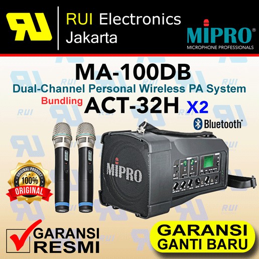 Speaker Portable MiPro MA-100DB Bundling Microphone Bluetooth MiPro ACT-32H x2