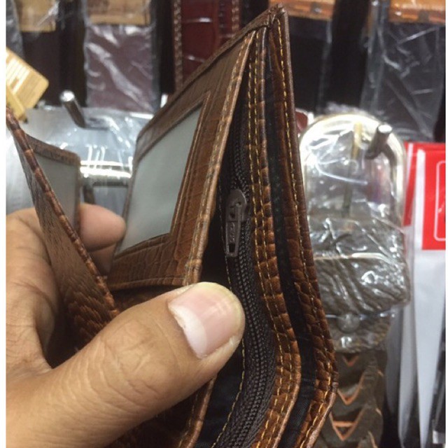 dompet pria bahan kulit asli motif cetak buaya model lipat buku #dompet #dompetpria #dompetkukit