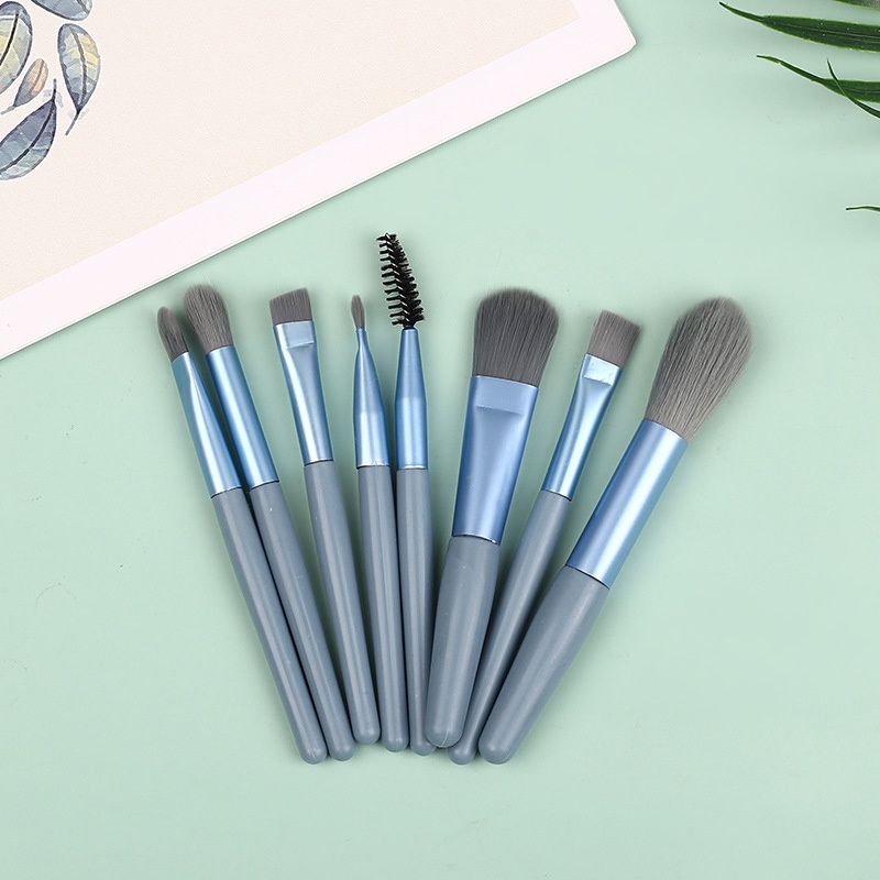 8pcs / Set Brush Mini Lembut Untuk Bedak / Eyeshadow