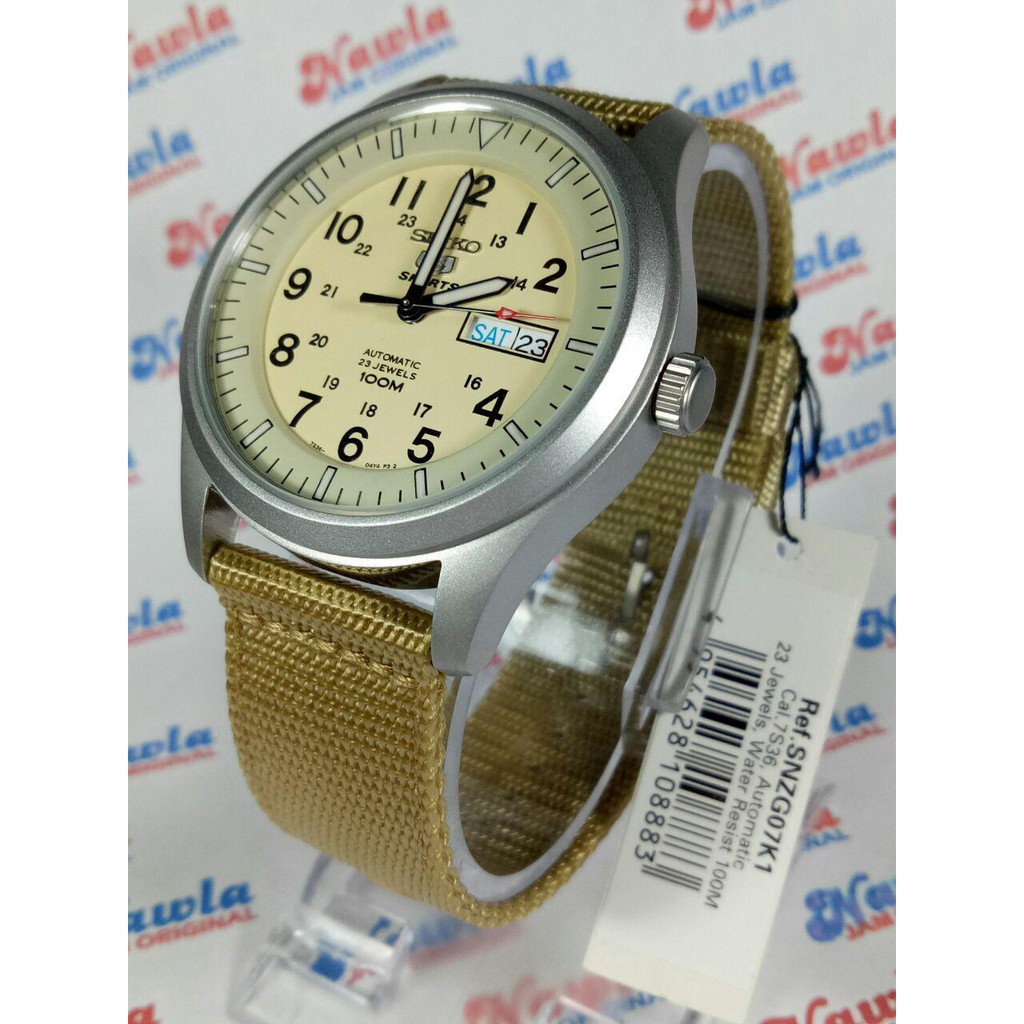 Seiko 5 Sports SNZG07K1 Beige Dial - Jam Tangan Pria SNZG07