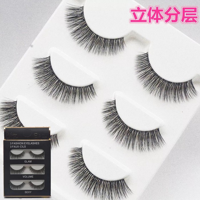 (BOW) Bulu Mata Palsu Eyelashes 3D-27 3Pcs