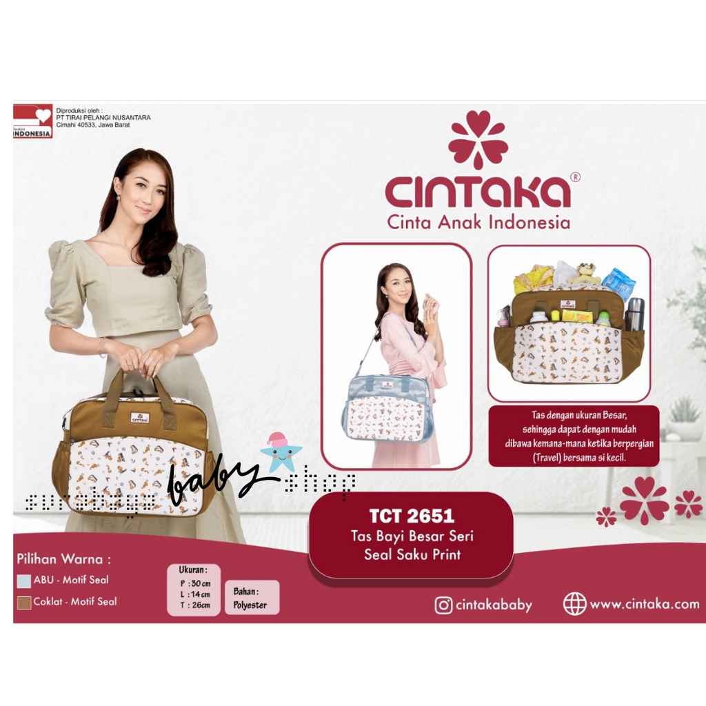 CINTAKA TAS BAYI BESAR SERI SEAL SAKU PRINT  TCT2651