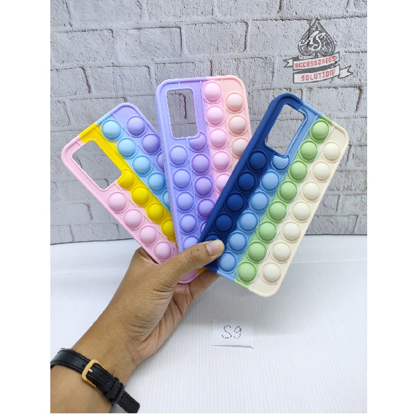 SILICONE CASE POP IT VIVO V21 5G VIVO S9- CASE PENGHILANG STRESS PUSH IT BUBBLE CASE RAINBOW