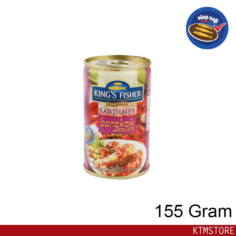

KtmStore King's Fisher Sarden mini rasa saus bangkok Makanan Kaleng 155 g kings fisher