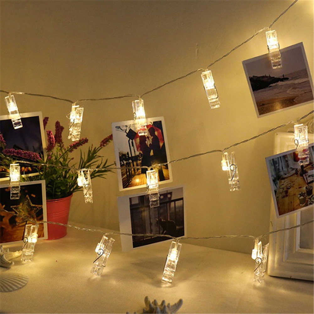 1/2.5/3m Foto Klip Wall Light String/Lampu Natal Peri String/Foto Wall Decor Light Natal Pernikahan Ulang Tahun Pesta Valentine Dekorasi/Kawat Tembaga Lampu Dinding