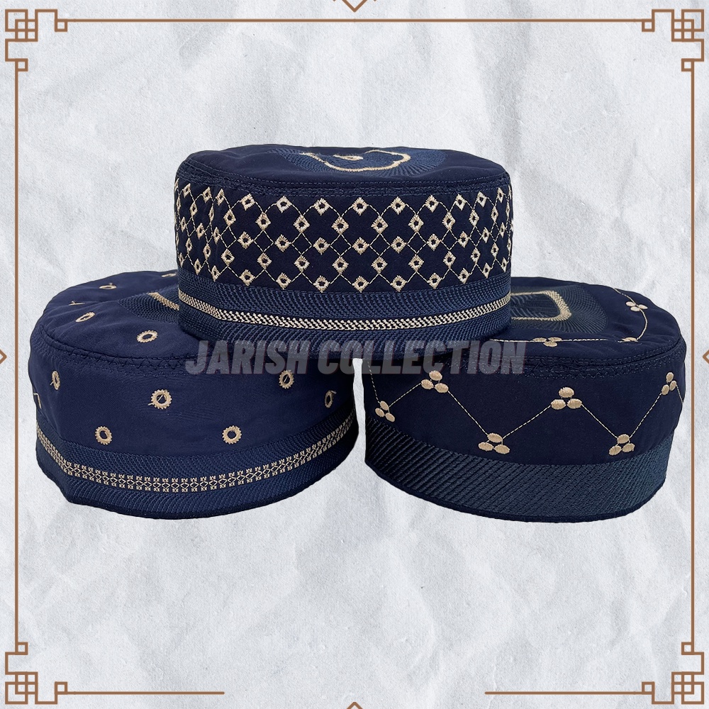 Peci MADINAH BUGIS Haji Kopiah Medina Santri Pesantren Dewasa Anak Laki Motif Model Bordir Kopyah Solat Hitam Putih Biru Dongker Navy Marun Coklat Polos Kopeah Pria Sholat Bulat Tinggi Murah Oman Malaysia Assagofah Terompah Turki Mesir NU Original Ori