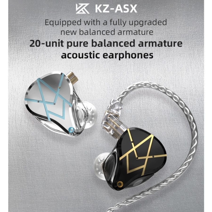 KZ ASX with Mic 20BA HiFi In Ear Earphone Headset Bass Alternatif ZAX AS16 ZAS