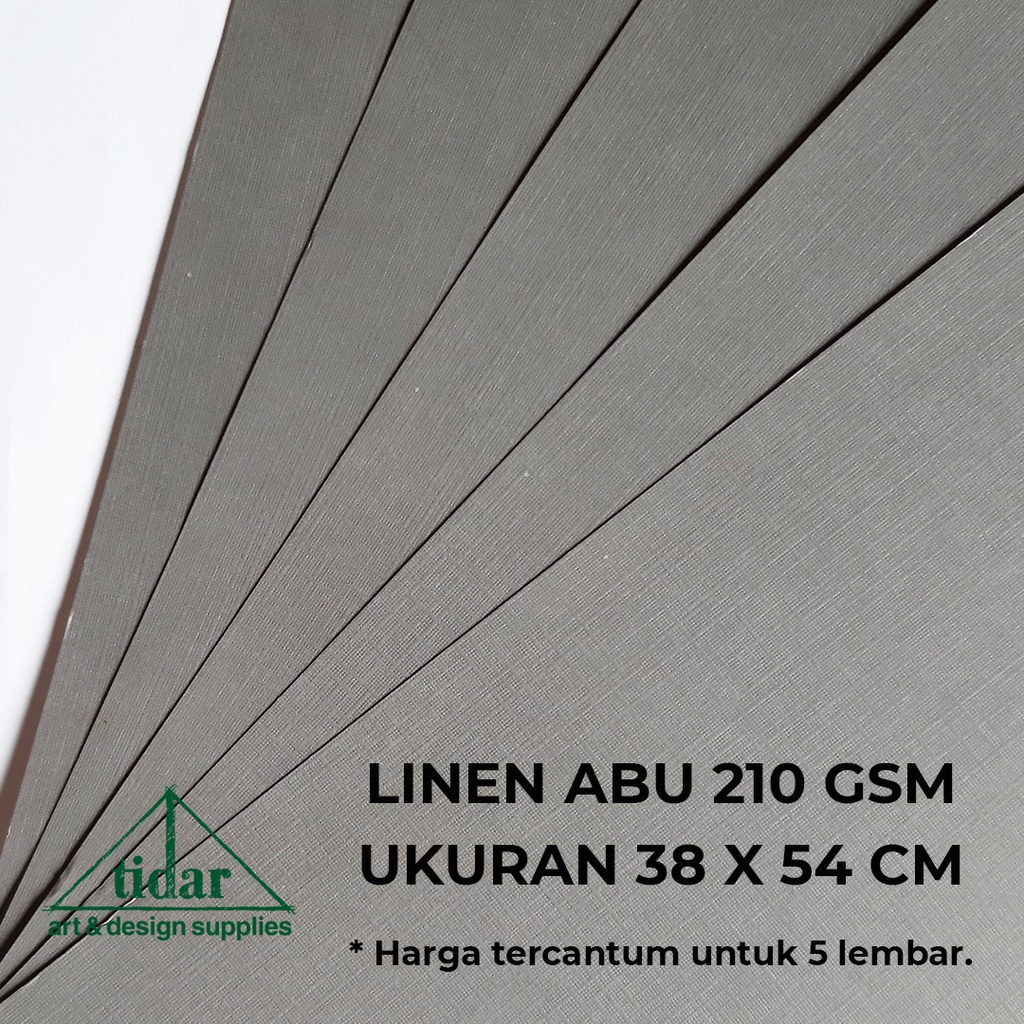 

Kertas Linen Abu 210 gsm 38 x 54 CM - Karton Tekstur Tebal Cover