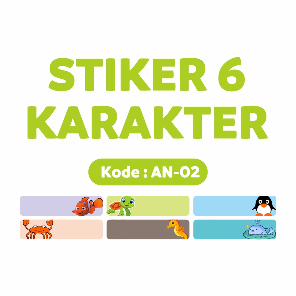 

STIKER 6 KARAKTER // AN-02 // Waterproof // Kain // BLUESTIKER