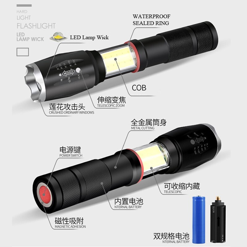 Senter Police Swat  LED XML T6 COB 3000 Lumnes