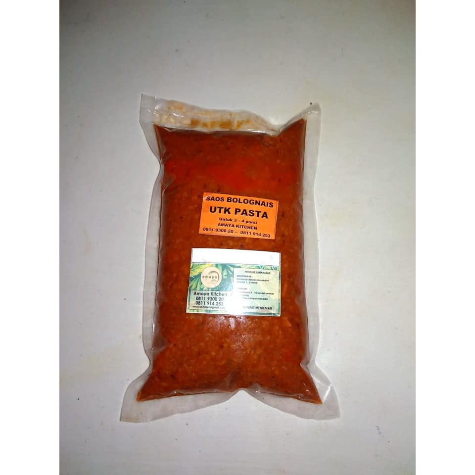 

Saus Bolognaise untuk Pasta (Frozen) by Amaya Kitchen