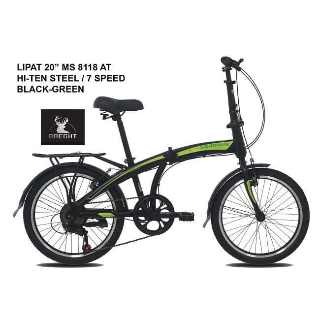 SEPEDA LIPAT - MORISON 7Speed MS 8118 AT size 20inch warna Black-Green