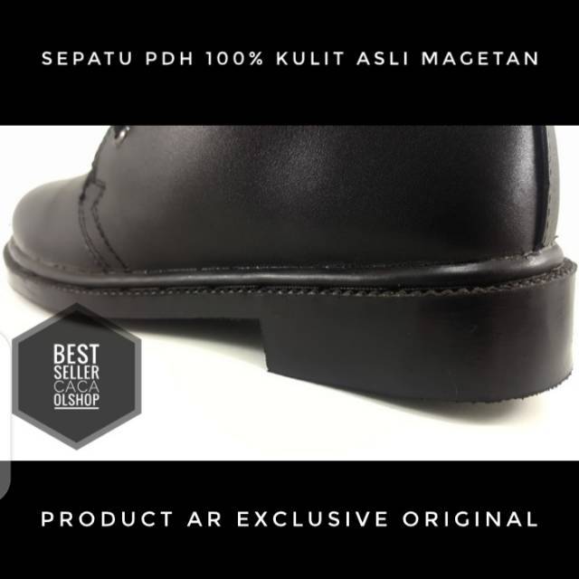 Sepatu PDH AR Exclusive Sleting Hitam Dove 100% Kulit Asli Original TNI POLRI Satpam Security