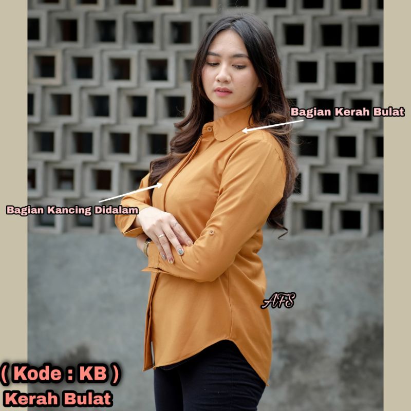 Kemeja Toyobo Polos Wanita PREMIUM Kemeja Toyobo Grade A Kemeja Basic Wanita  Kemeja Wanita Lengan Panjang Atasan Wanita Baju Kerja Wanita