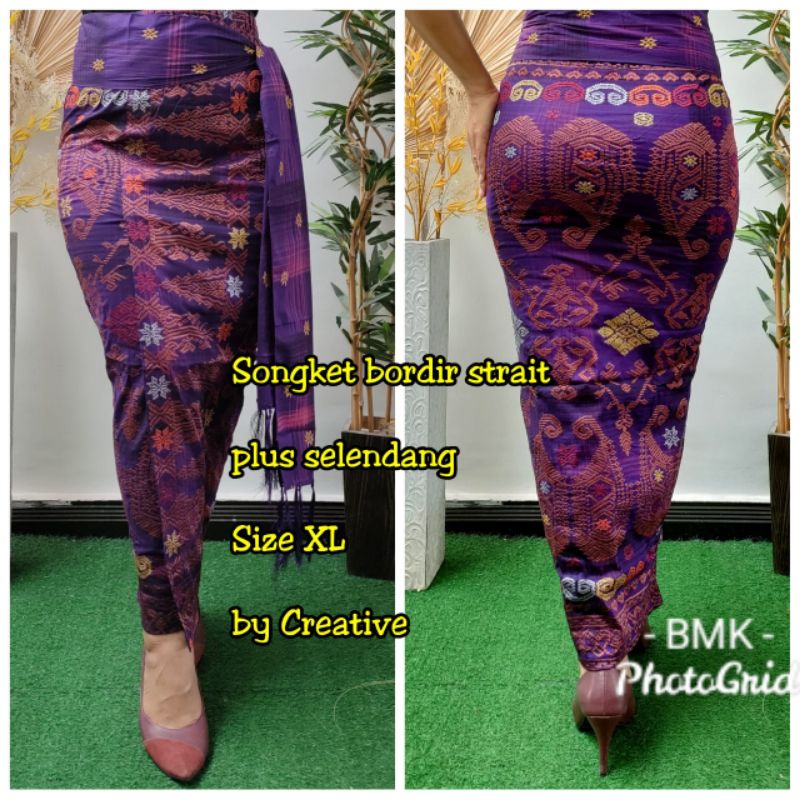 Kamen Jadi Songket Bordir +Selendang By.Creative