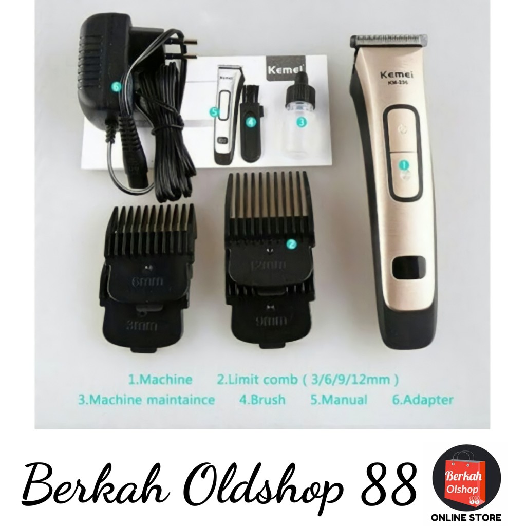 BERKAH OLDSHOP 88 - KEMEI KM 236 CAS CUKUR ANAK/BAYI/KUMIS/JENGGOT HAIR CLIPPER KM-236