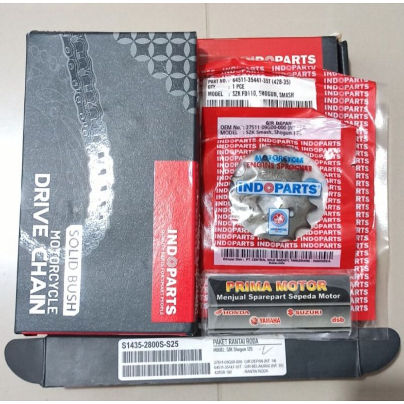 GEAR SET SMASH SHOGUN 125 INDOPART GIR SET SHOGUN SMASH INDOPARTS