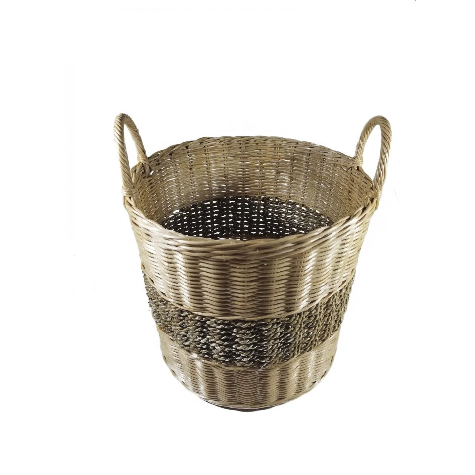 Kerajinan Tangan Rotan - Pot Motif Sigress - 33x33x38cm