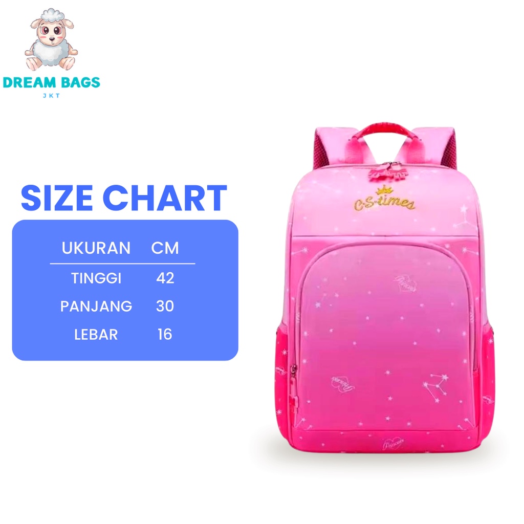 Dream Bags Tas Anak Perempuan Remaja DB-CS042 Tas Remaja Tas Sekolah Ransel Remaja Tas