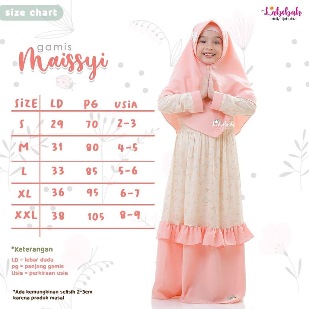 LABEBAH GAMIS ANAK MAISSYI A6022 UMUR 4-5 THN