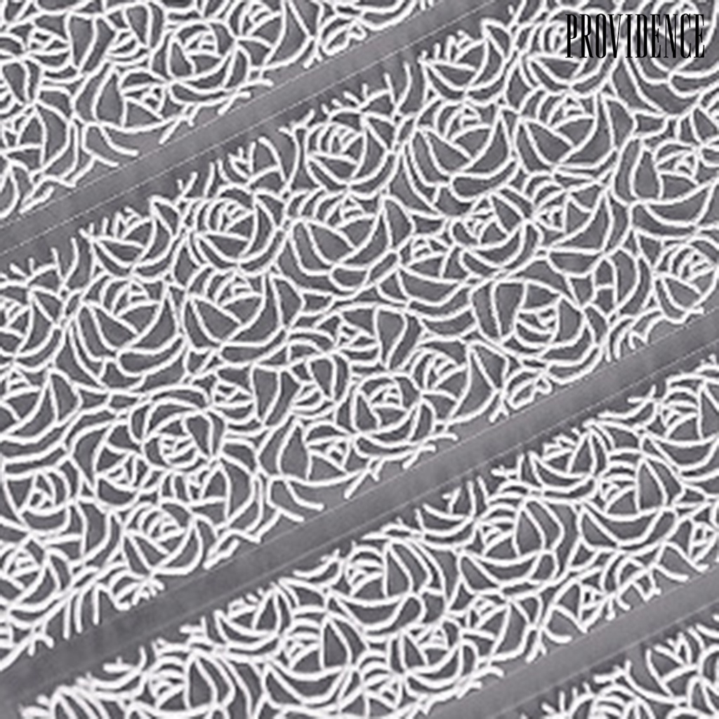 Providence 5D Nail Embossed Sticker Engraved Multiple Shapes Non-Fading White Nail Sticker Rose Feather Design Transfer for Manicure