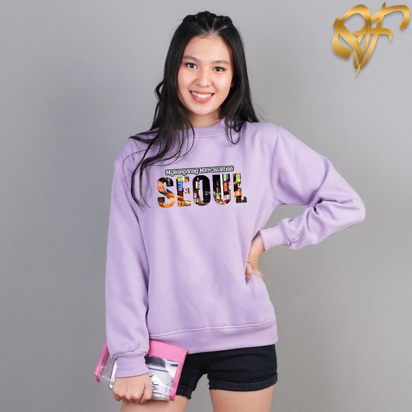 Sweater Seoul City Merchandise Pria &amp; Wanita | Sweater Korea Style Fleece Cotton | Dhea Fashion