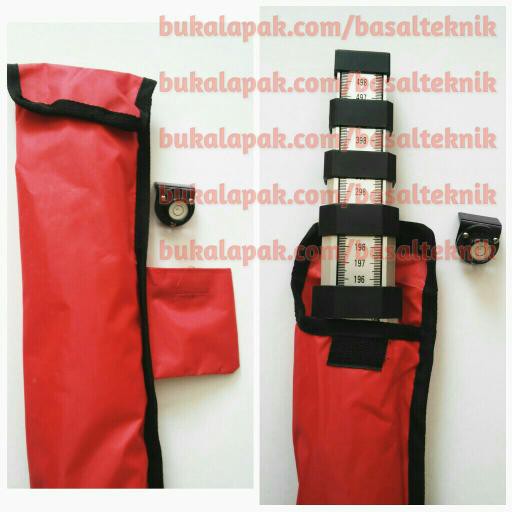 Rambu bak ukur 4 m meter 4m survey alumunium theodolite waterpass level levelling staff