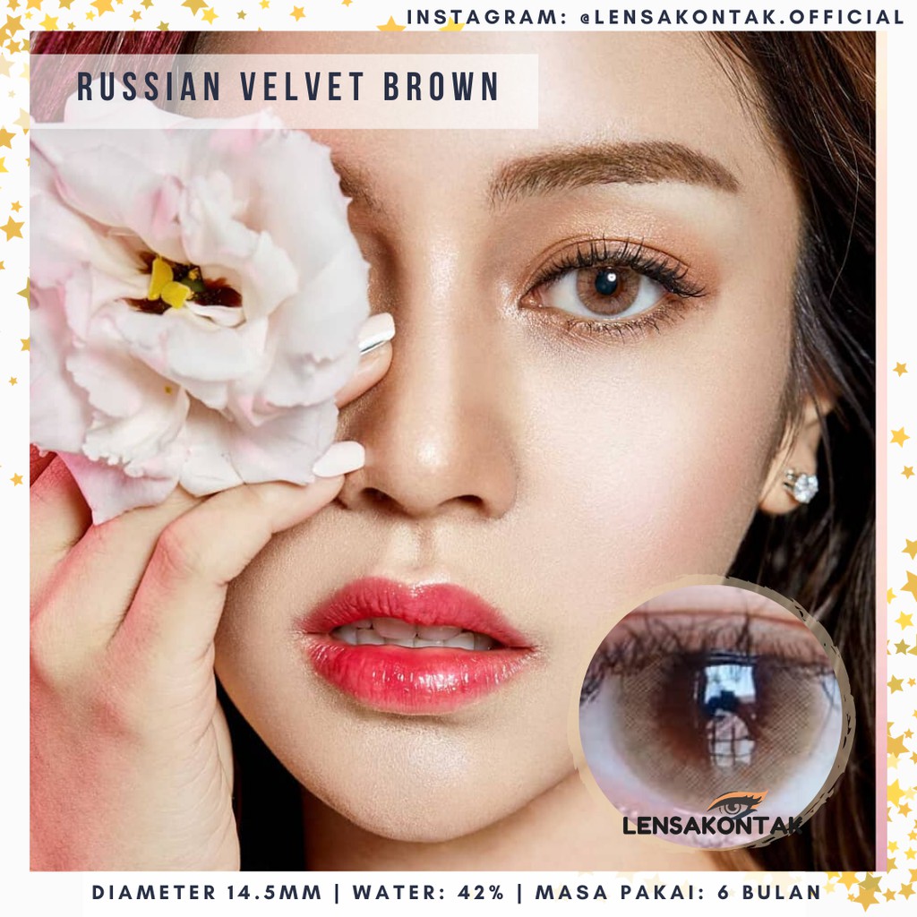 (CUCI GUDANG) Softlens Sweety plus lens Russian velvet  Brown / Coklat