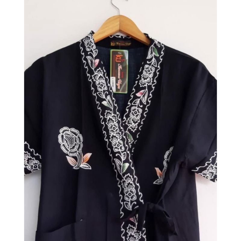 DASTER KIMONO KENCANA UNGU LABEL HITAM BAJU MANDI WANITA MODEL