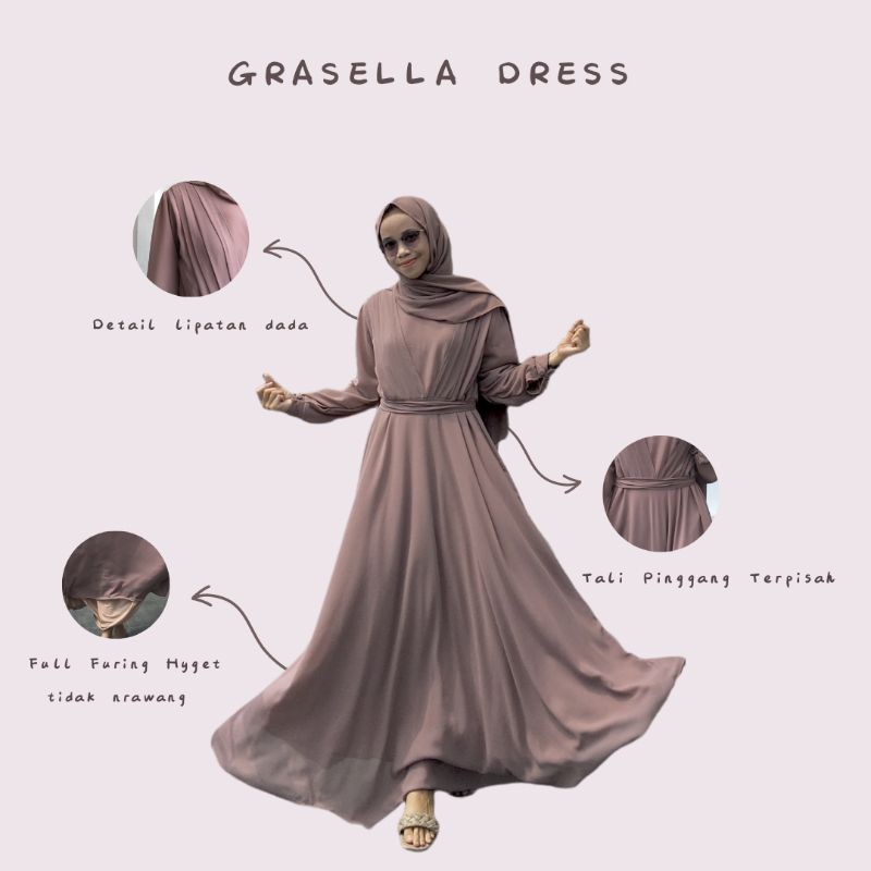 GRASELLA DRESS / DRESS CERUTY PREMIUM By Halonaahijab