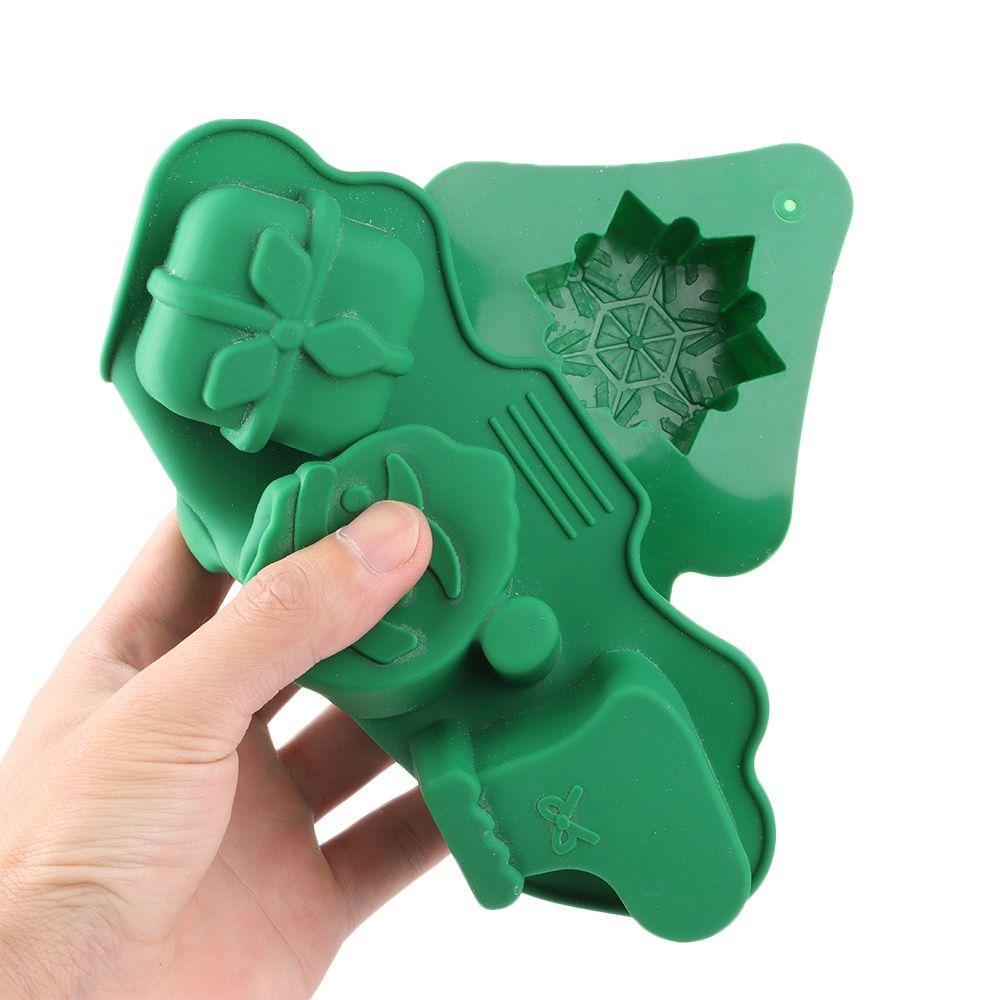 Top Natal Cetakan Silikon Permen Sabun Coklat Sabun Snowflake Bentuk Santa Snowman