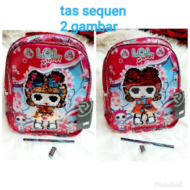 TAS SEQUEN TAS USAP DUA GAMBAR TAS ANAK SEKOLAH KARAKTER LOL TAS SEKOLAH TK DAN SD