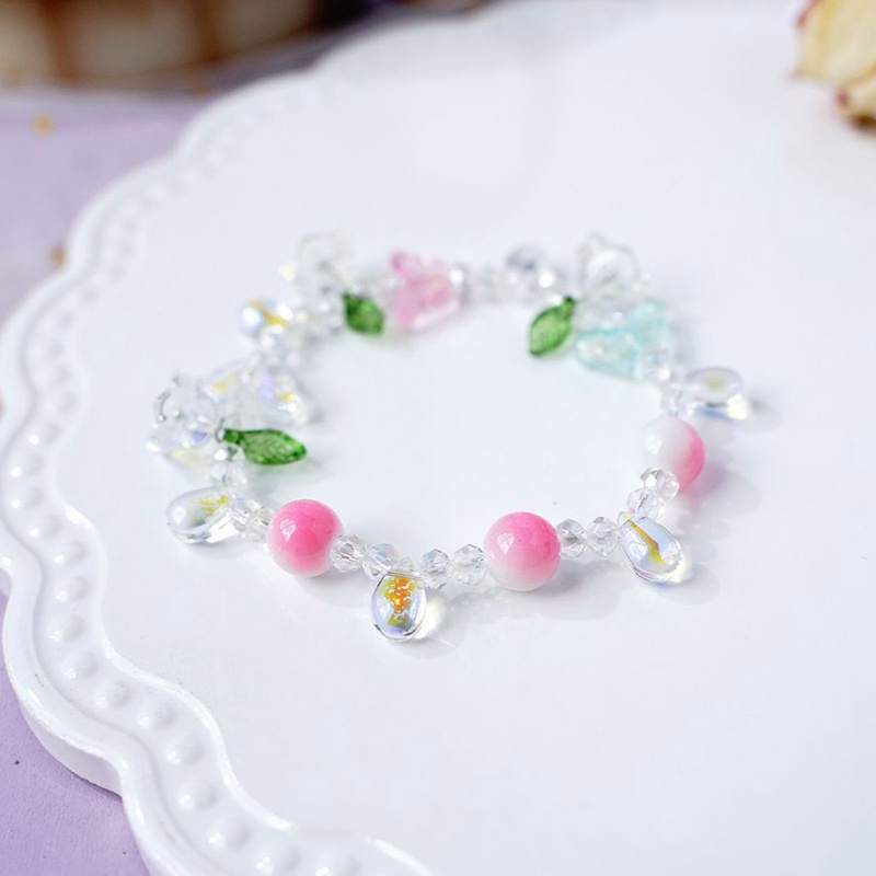 Gelang Tali Elastis Hias Manik-Manik Kristal Bunga Aster Warna-Warni Handmade Gaya Korea Bohemian Untuk Wanita