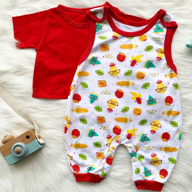 fruit / animal newborn overall jumper set bayi anak cowok libby velvet junior baby