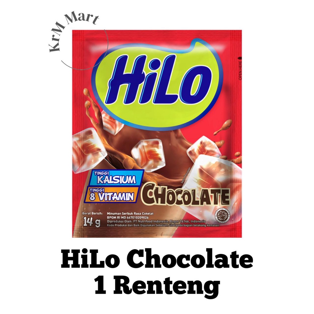 

Hilo Chocolate 1 Renteng renceng isi 10 sachet coklat cokelat