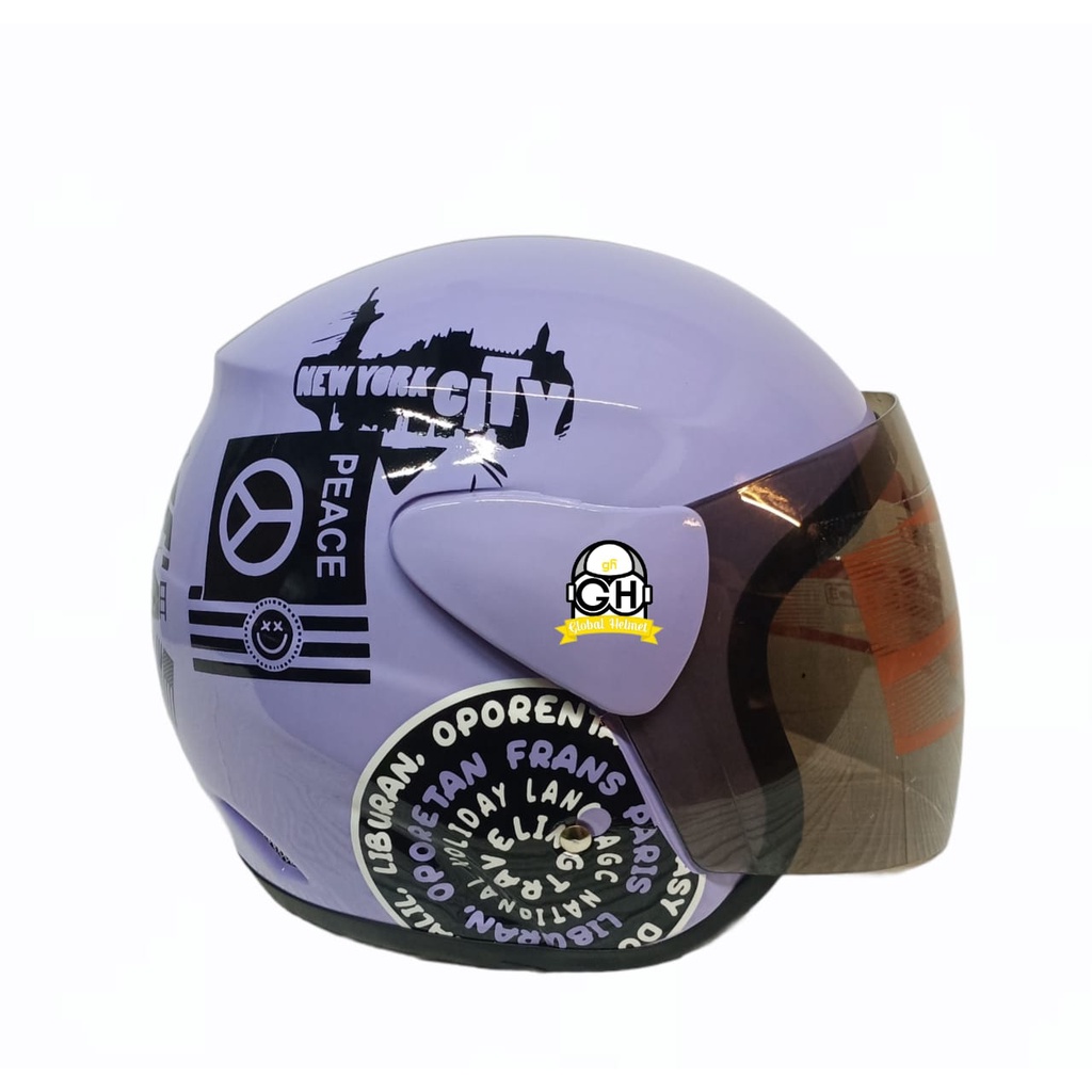 HELM EVOLUTION PARIS UNGU HALF FACE MURAH MODEL GM EVO