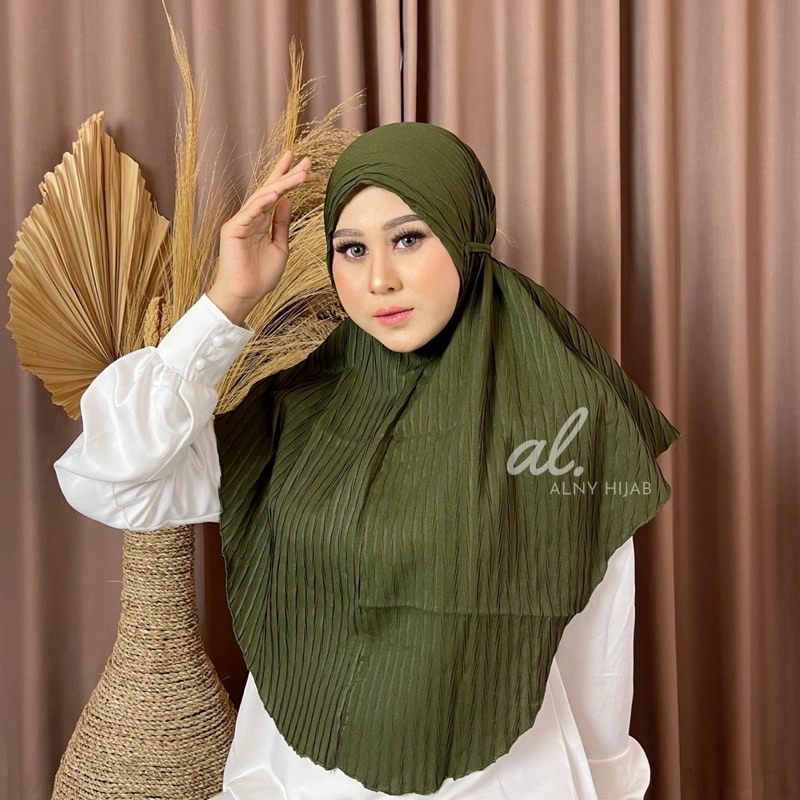 Alny Hijab - Bergo Maryam Diamond Plisket Padi Full Instant Premium