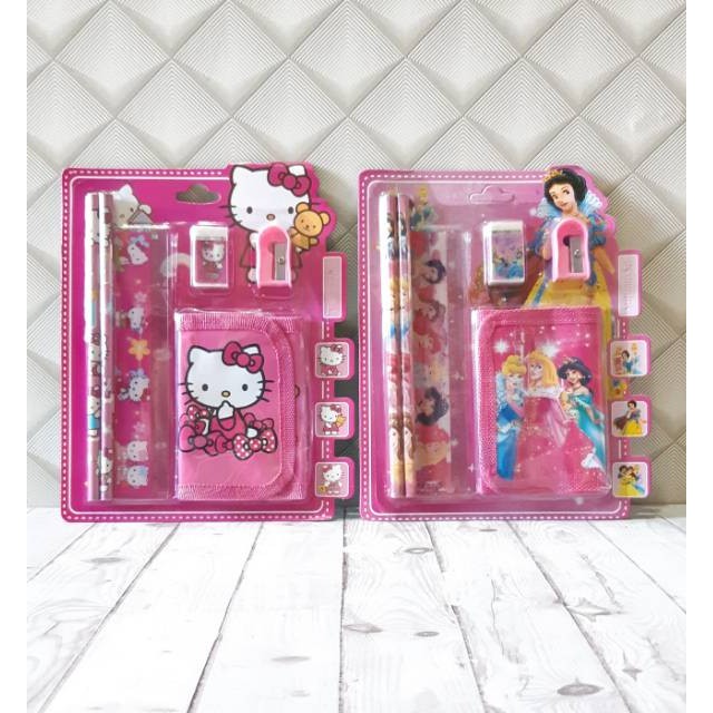 

Stationary Set Alat Tulis 6 in 1 Karakter Hello Kitty Princess Cars Spiderman Mickey LOL