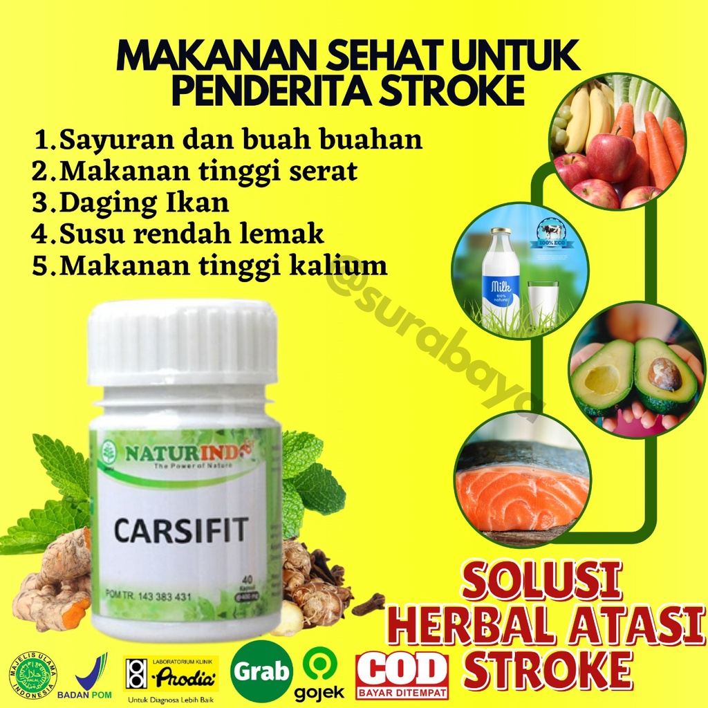Obat Stroke Ampuh Obat Struk Stroke Ringan Strok Menahun Lumpuh Separo Sebelah obat herbal Paska stroke gejala sulit bicara kaku tangan kaki serta saraf otak Herbal Sambiloto Ampuh Jamu Herbal Strok Lumpuh Tradisional Carsifit Naturindo Surabaya 40 Kapsul-6
